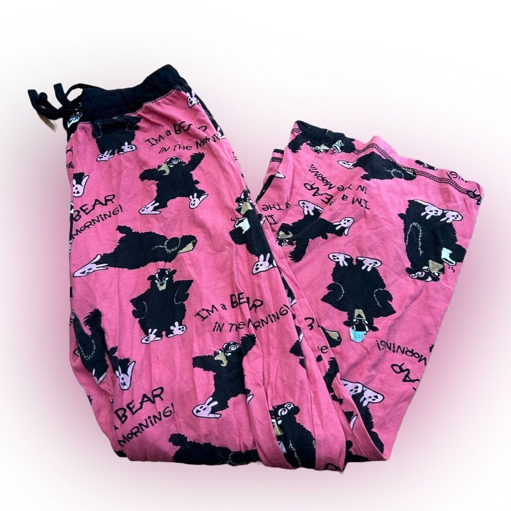 Women’s Lazy One I’m a Bear In The Morning Funny Pajama Pants